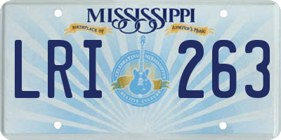 MS license plate LRI263