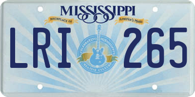 MS license plate LRI265