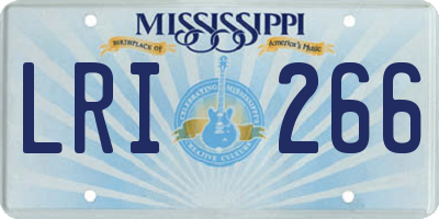 MS license plate LRI266