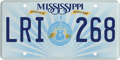 MS license plate LRI268