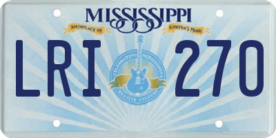 MS license plate LRI270