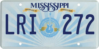 MS license plate LRI272