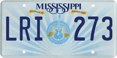 MS license plate LRI273