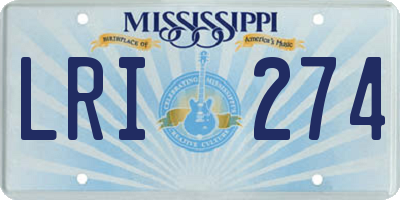 MS license plate LRI274