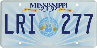 MS license plate LRI277