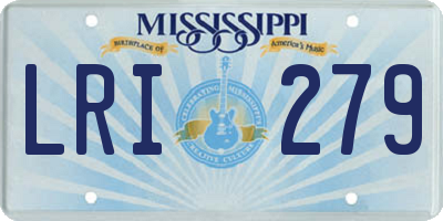 MS license plate LRI279