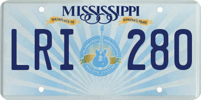 MS license plate LRI280