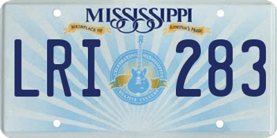 MS license plate LRI283