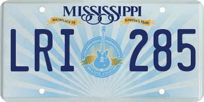MS license plate LRI285