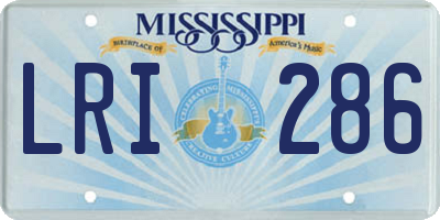 MS license plate LRI286
