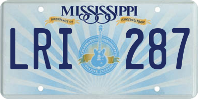 MS license plate LRI287
