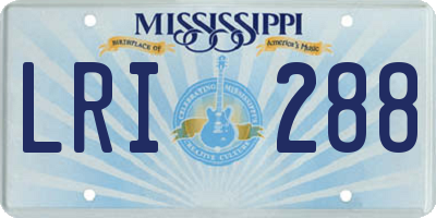 MS license plate LRI288