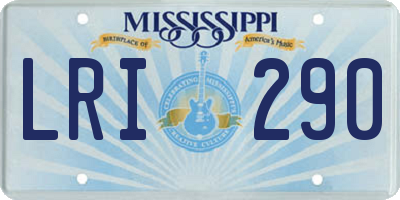 MS license plate LRI290