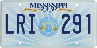 MS license plate LRI291