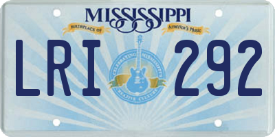 MS license plate LRI292