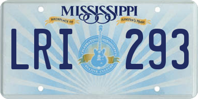 MS license plate LRI293