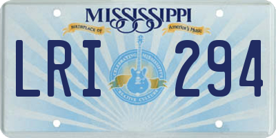 MS license plate LRI294
