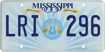 MS license plate LRI296