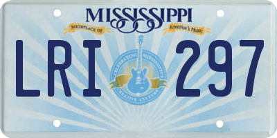 MS license plate LRI297