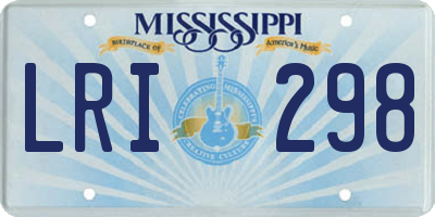 MS license plate LRI298