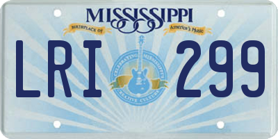 MS license plate LRI299