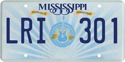 MS license plate LRI301