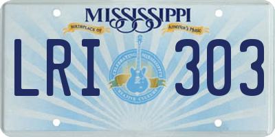MS license plate LRI303
