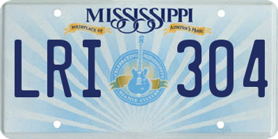 MS license plate LRI304