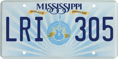 MS license plate LRI305