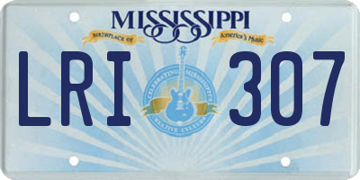 MS license plate LRI307