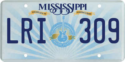 MS license plate LRI309
