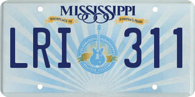 MS license plate LRI311