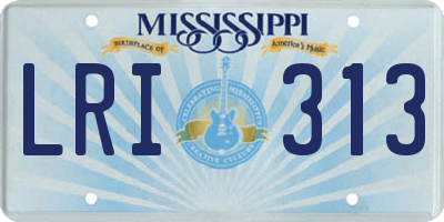 MS license plate LRI313
