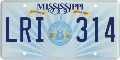 MS license plate LRI314