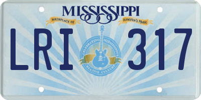 MS license plate LRI317