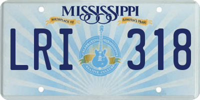 MS license plate LRI318