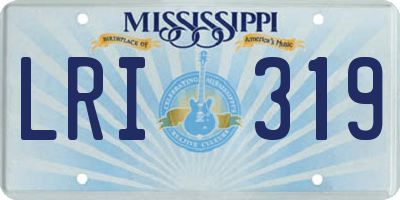 MS license plate LRI319