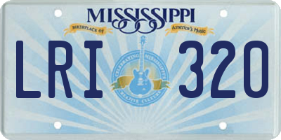 MS license plate LRI320