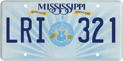 MS license plate LRI321