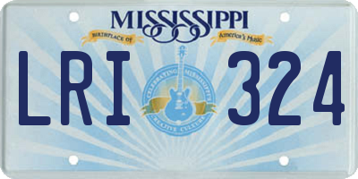 MS license plate LRI324