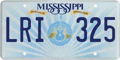 MS license plate LRI325