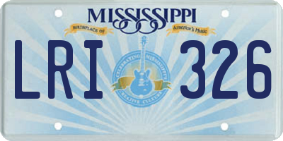 MS license plate LRI326