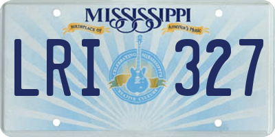 MS license plate LRI327
