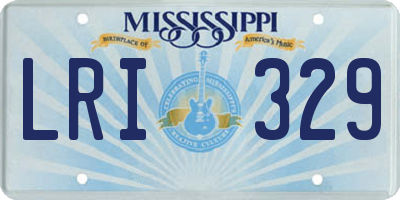 MS license plate LRI329