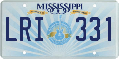 MS license plate LRI331