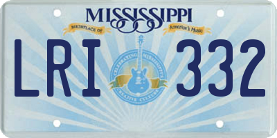 MS license plate LRI332