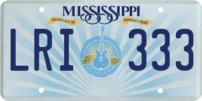 MS license plate LRI333