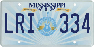 MS license plate LRI334