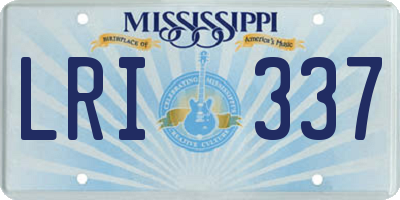 MS license plate LRI337