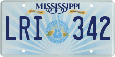 MS license plate LRI342